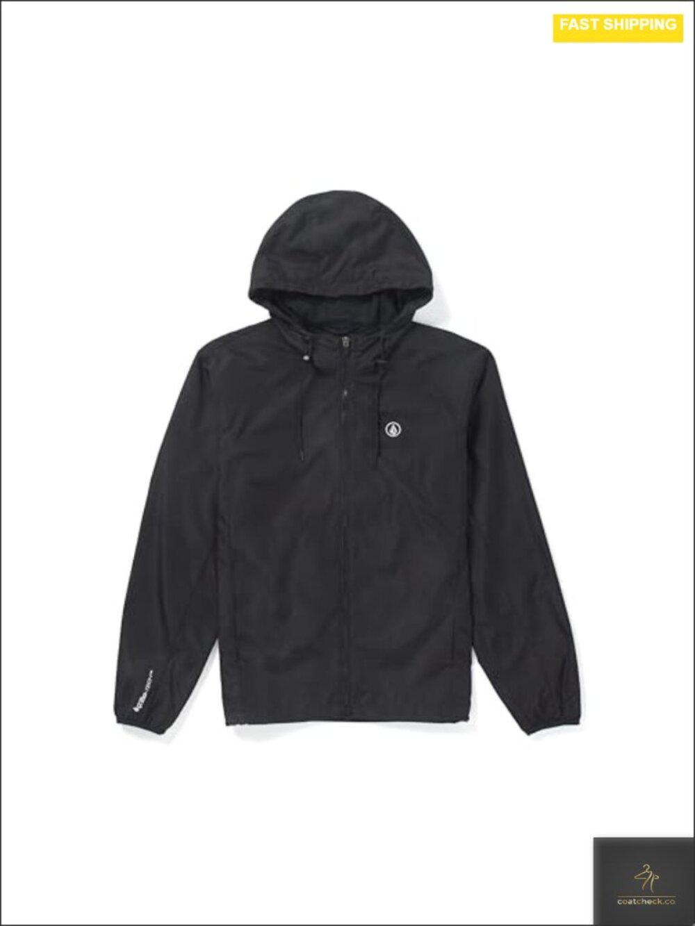 Volcom Men's Wavern Water-resistant Windbreaker Jacket Zip-up Adjustable Hood